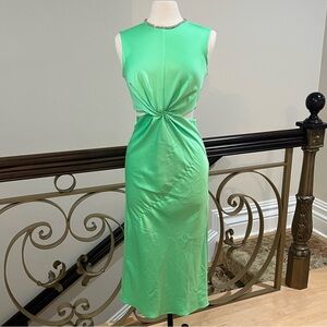 NWT Sandro Neon Cutout Midi Dress—pulls/snags throughout dress